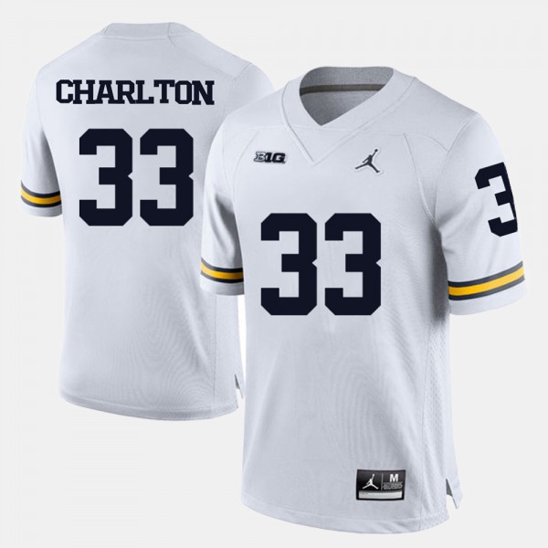 University of Michigan #33 Men's Taco Charlton Jersey White College Football Official